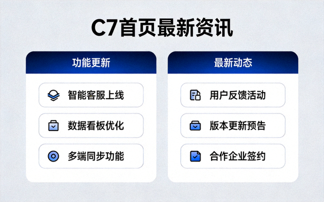 C7首页最新资讯配图：C7官方平台功能更新与动态汇总界面